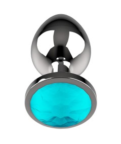 COQUETTE CHIC DESIRE PLUG ANAL DE METAL TALLA L CRISTAL AZUL 4 X 9CM