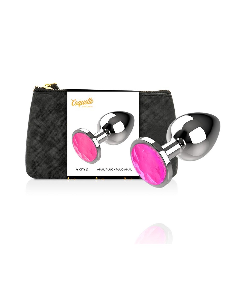 COQUETTE CHIC DESIRE PLUG ANAL DE METAL TALLA L CRISTAL PINK 4 X 9CM