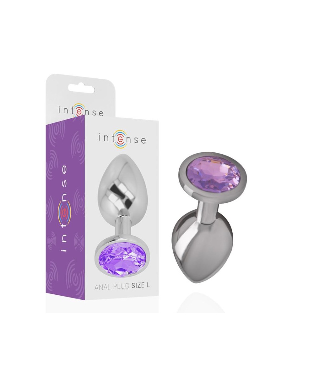 INTENSE - PLUG ANAL METAL ALUMINIO CON CRISTAL VIOLETA TALLA S