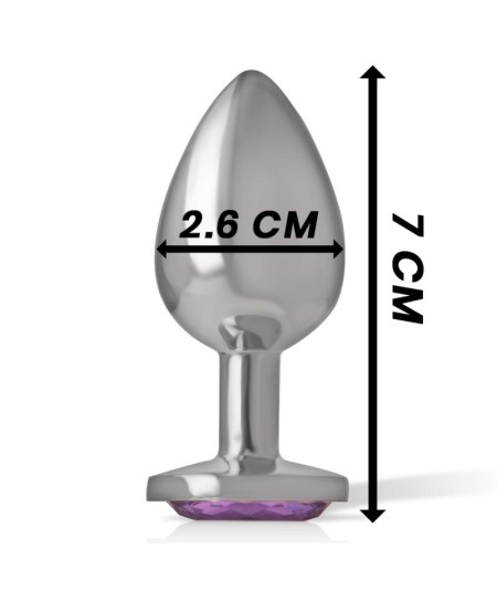 INTENSE - PLUG ANAL METAL ALUMINIO CON CRISTAL VIOLETA TALLA S