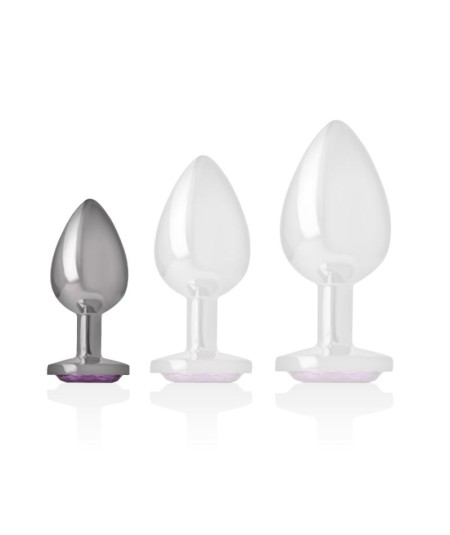 INTENSE - PLUG ANAL METAL ALUMINIO CON CRISTAL VIOLETA TALLA S