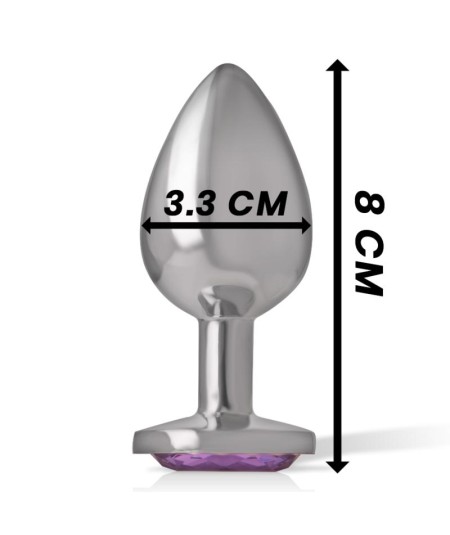 INTENSE - PLUG ANAL METAL ALUMINIO CON CRISTAL VIOLETA TALLA M