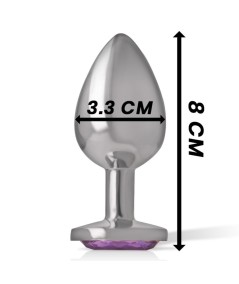 INTENSE - PLUG ANAL METAL ALUMINIO CON CRISTAL VIOLETA TALLA M