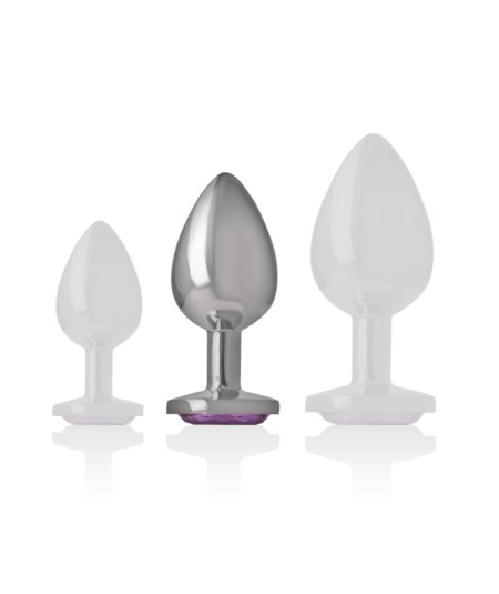 INTENSE - PLUG ANAL METAL ALUMINIO CON CRISTAL VIOLETA TALLA M