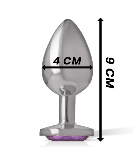 INTENSE - PLUG ANAL METAL ALUMINIO CON CRISTAL VIOLETA TALLA L