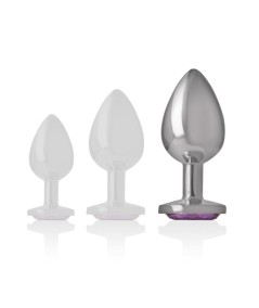 INTENSE - PLUG ANAL METAL ALUMINIO CON CRISTAL VIOLETA TALLA L