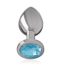 INTENSE - PLUG ANAL METAL ALUMINIO CON CRISTAL AZUL TALLA S