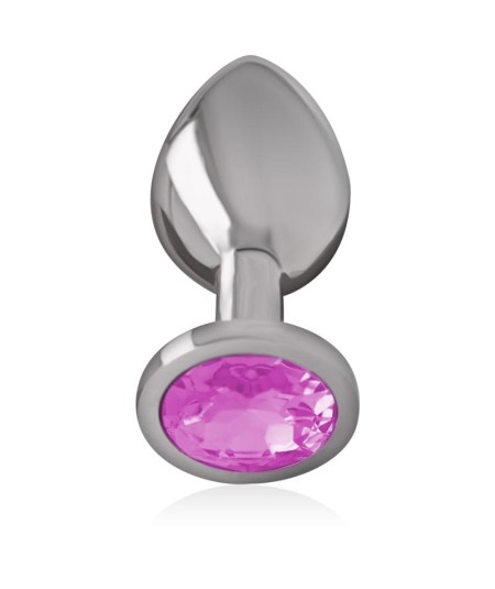 INTENSE - PLUG ANAL METAL ALUMINIO CON CRISTAL ROSA TALLA L