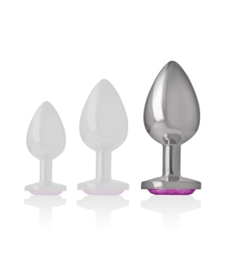 INTENSE - PLUG ANAL METAL ALUMINIO CON CRISTAL ROSA TALLA L