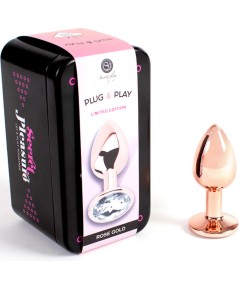 SECRET PLAY - METAL BUTT PLUG ORO ROSA TALLA S 7 CM