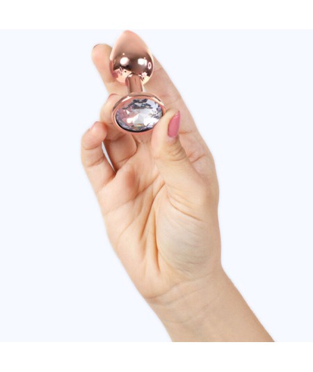 SECRET PLAY - METAL BUTT PLUG ORO ROSA TALLA S 7 CM