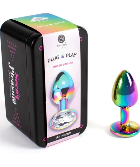 SECRET PLAY - METAL BUTT PLUG MULTICOLOR TALLA S 7 CM