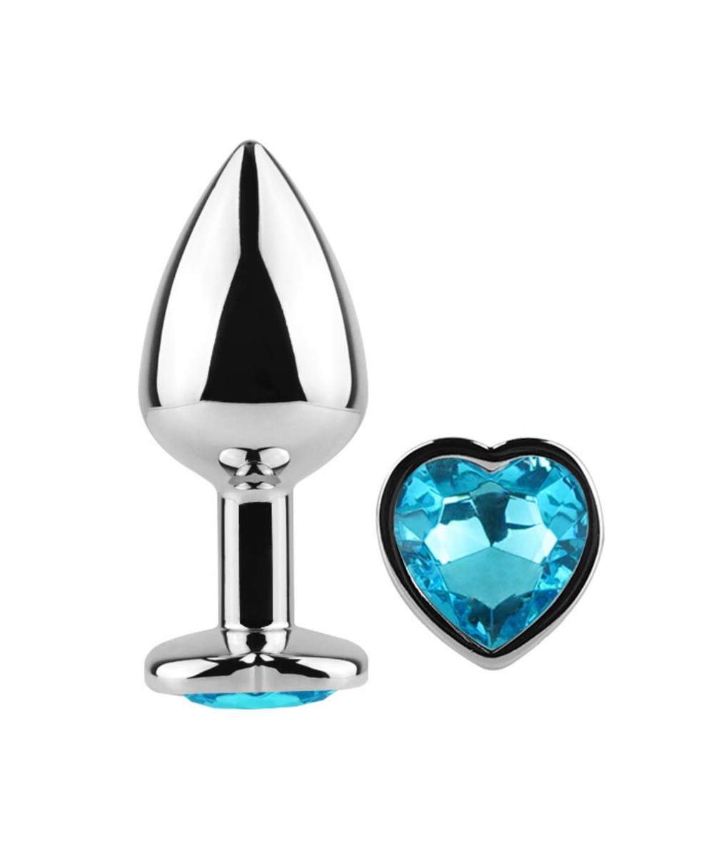 SECRET PLAY - METAL BUTT PLUG CORAZÓN AZUL TALLA S 7 CM