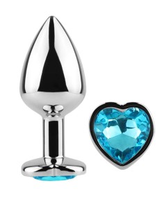 SECRET PLAY - METAL BUTT PLUG CORAZÓN AZUL TALLA S 7 CM