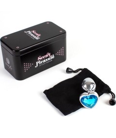 SECRET PLAY - METAL BUTT PLUG CORAZÓN AZUL TALLA S 7 CM