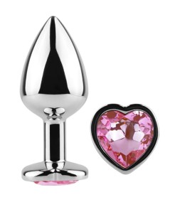 SECRET PLAY - METAL BUTT PLUG CORAZÓN FUCSIA TALLA S 7 CM