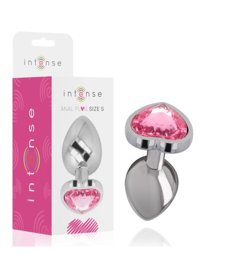 INTENSE - PLUG ANAL METAL ALUMINIO CORAZÓN ROSA TALLA S