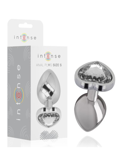 INTENSE - PLUG ANAL METAL ALUMINIO CORAZÓN BLANCO TALLA S