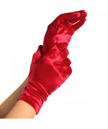 LEG AVENUE GUANTES SATIN ROJO