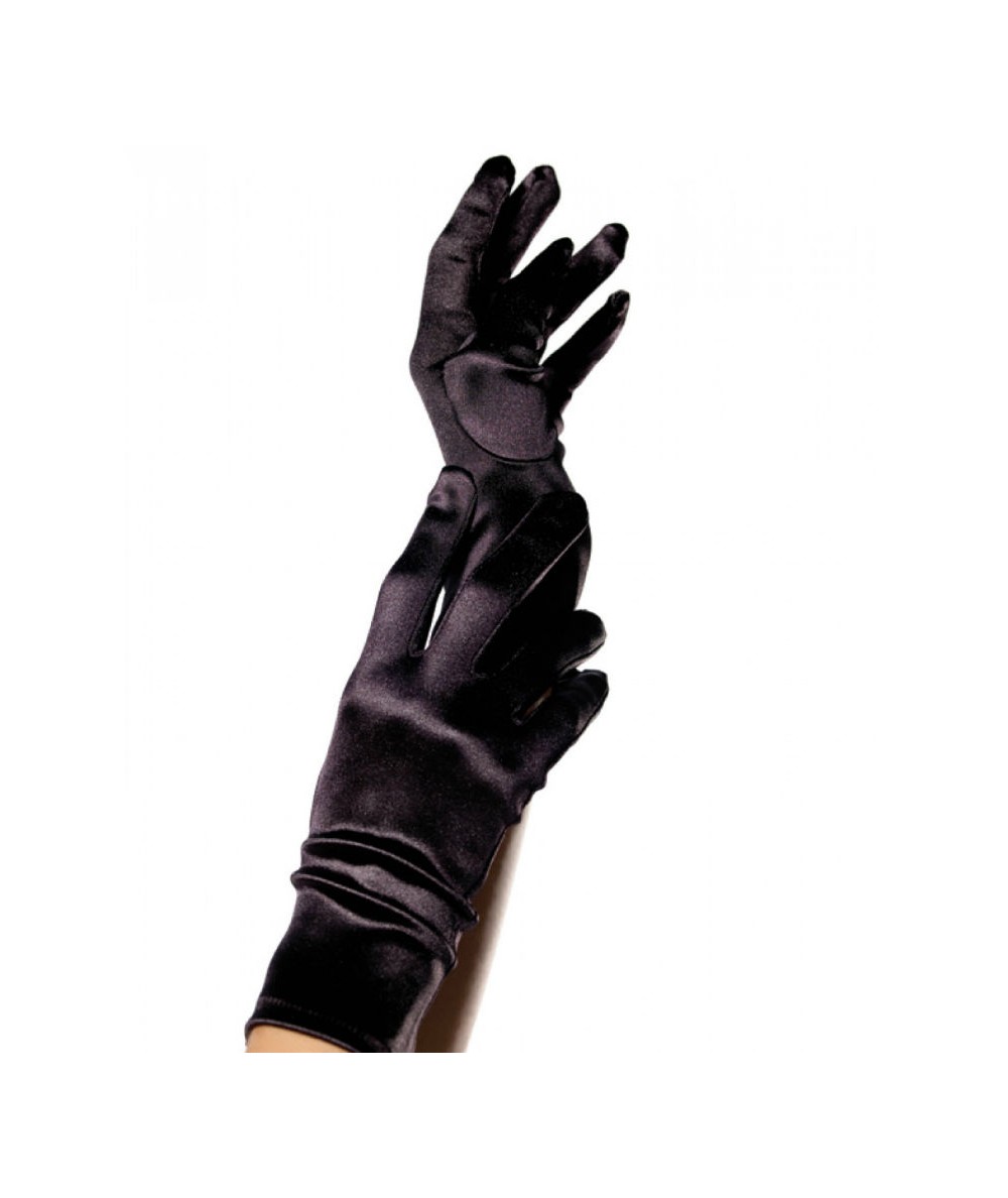 LEG AVENUE GUANTES SATIN NEGRO