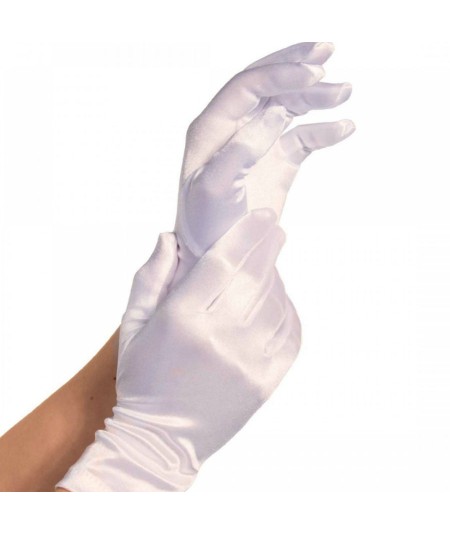 LEG AVENUE GUANTES SATIN BLANCO