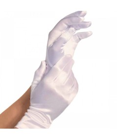 LEG AVENUE GUANTES SATIN BLANCO