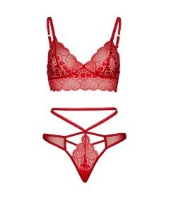 LEG AVENUE SET 2 PIEZAS CON TANGA DOBLE TIRANTA M/L ROJO