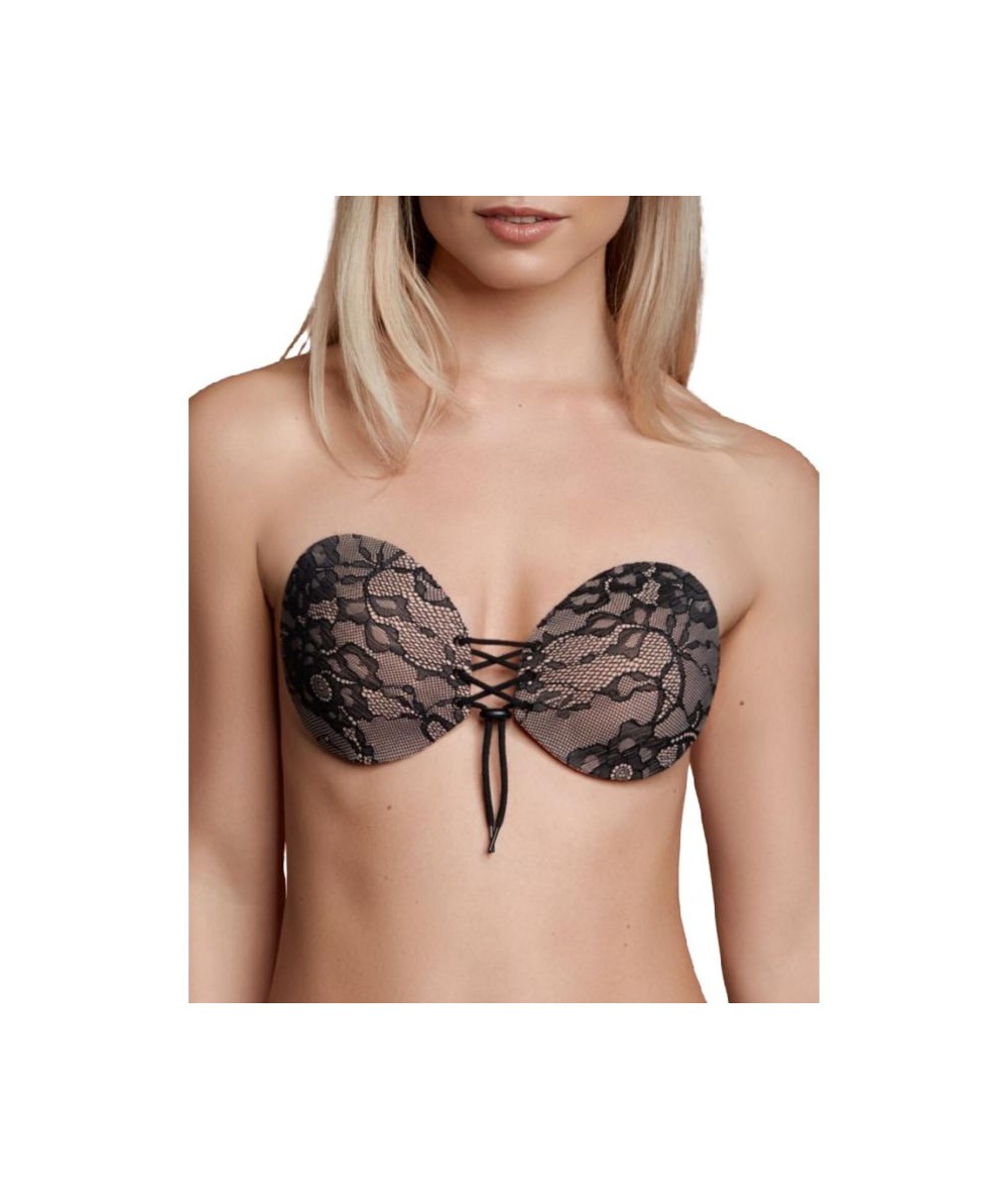 BYE BRA SUJETADOR ADHESIVO CON ENTRELAZADO Y BORDADOS TALLA A