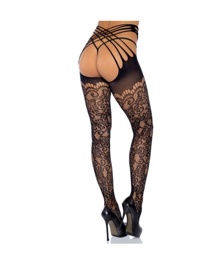 LEG AVENUE WRAP AROUND CROTHLESS TIGHTS ONE SIZE