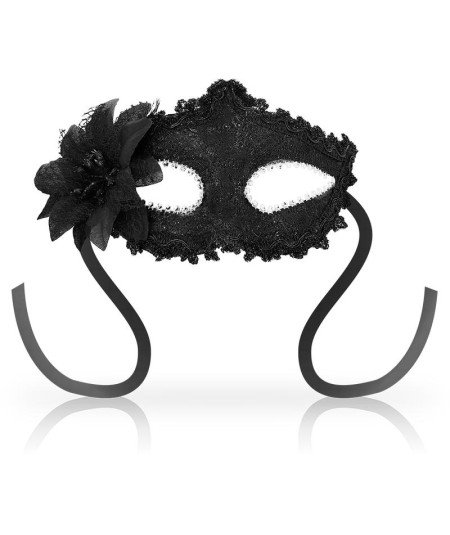 OHMAMA MASKS ANTIZAZ ESTILO VENECIANO FLOR LATERAL -  NEGRA