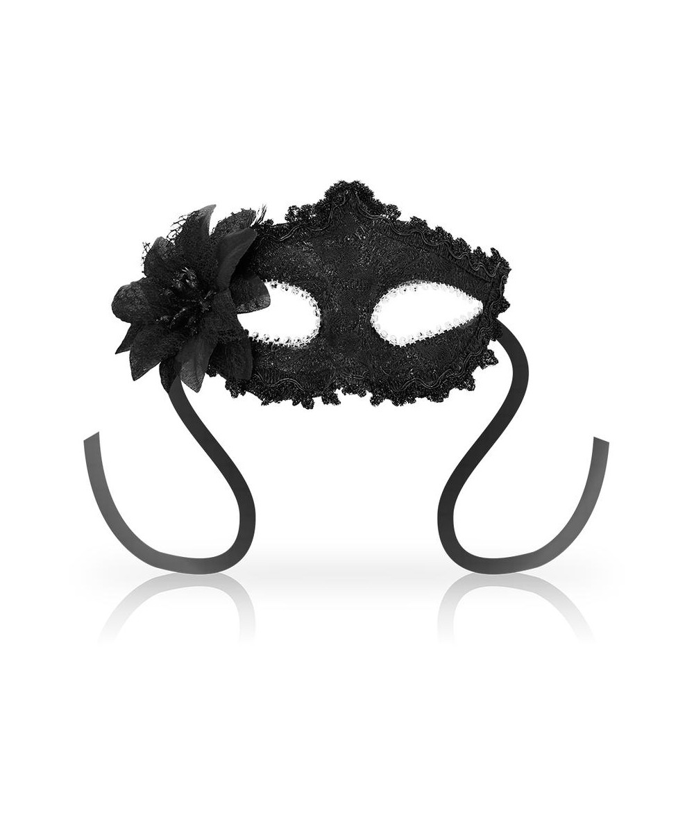 OHMAMA MASKS ANTIZAZ ESTILO VENECIANO FLOR LATERAL -  NEGRA