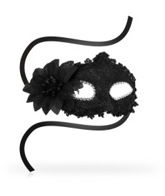 OHMAMA MASKS ANTIZAZ ESTILO VENECIANO FLOR LATERAL -  NEGRA