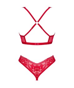 OBSESSIVE - LACELOVE SET DOS PIEZAS CUPLESS ROJO XS/S