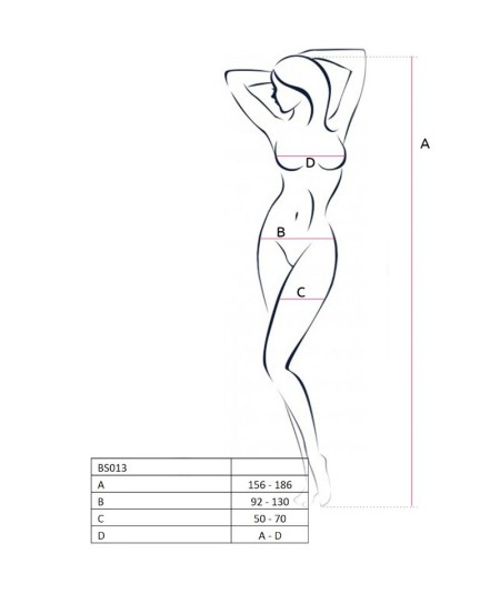 PASSION WOMAN BS013 BODYSTOCKING BLANCO TALLA UNICA