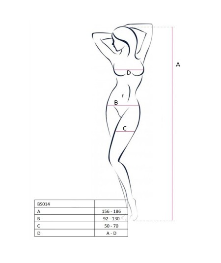 PASSION WOMAN BS014 BODYSTOCKING BLANCO TALLA UNICA