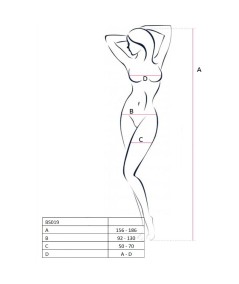 PASSION WOMAN BS019 BODYSTOCKING BLANCO TALLA UNICA