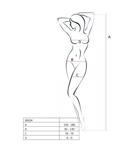 PASSION WOMAN BS024 BODYSTOCKING BLANCO TALLA UNICA