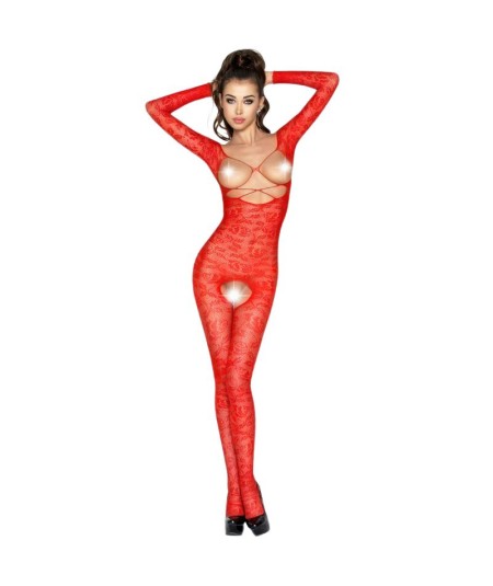 PASSION WOMAN BS031 BODYSTOCKING ROJO TALLA UNICA