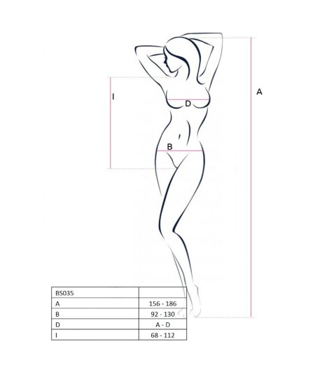 PASSION WOMAN BS035 BODYSTOCKING BLANCO TALLA UNICA