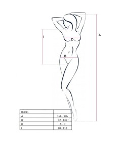 PASSION WOMAN BS035 BODYSTOCKING BLANCO TALLA UNICA