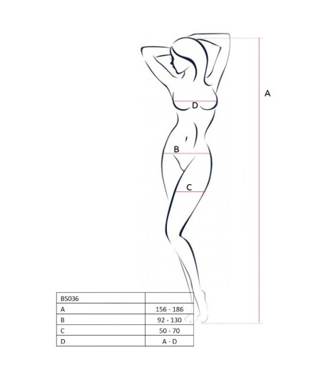 PASSION WOMAN BS036 BODYSTOCKING BLANCO TALLA UNICA