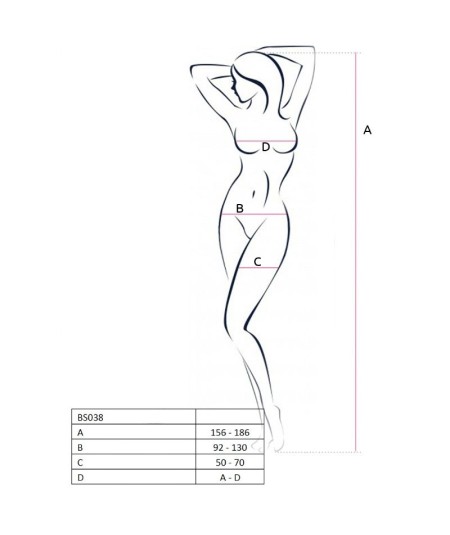 PASSION WOMAN BS038 BODYSTOCKING BLANCO TALLA UNICA