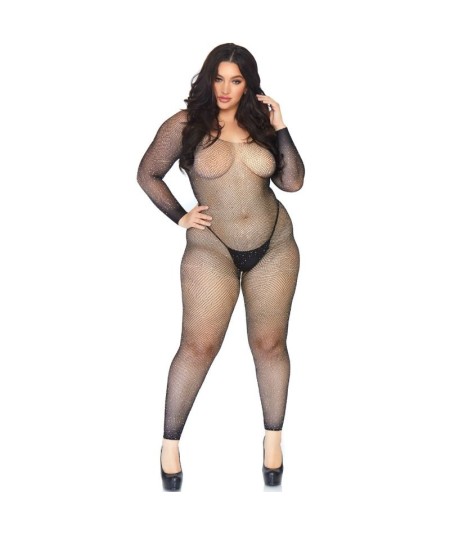 LEG AVENUE BODYSTOCKING EN RED CON BRILLANTE 1X-2X