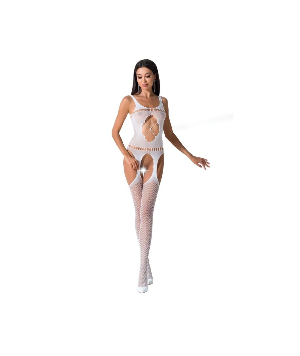 PASSION WOMAN BS057 BODYSTOCKING BLANCO TALLA UNICA