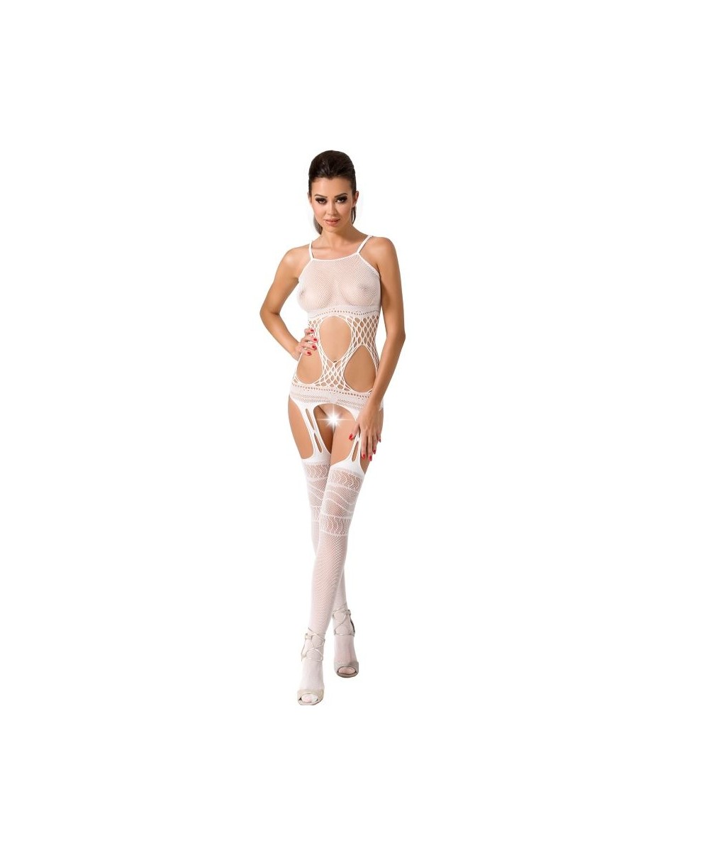 PASSION WOMAN BS047 BODYSTOCKING BLANCO TALLA UNICA