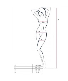 PASSION WOMAN BS050 BODYSTOCKING BLANCO TALLA UNICA