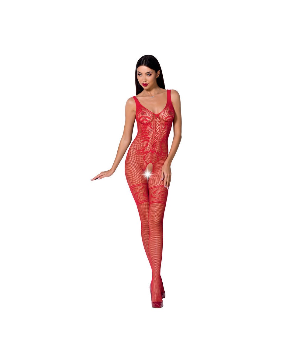 PASSION WOMAN BS069 BODYSTOCKING ROJO TALLA UNICA