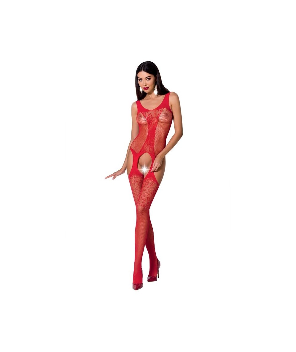 PASSION WOMAN BS072 BODYSTOCKING TALLA UNICA ROJO