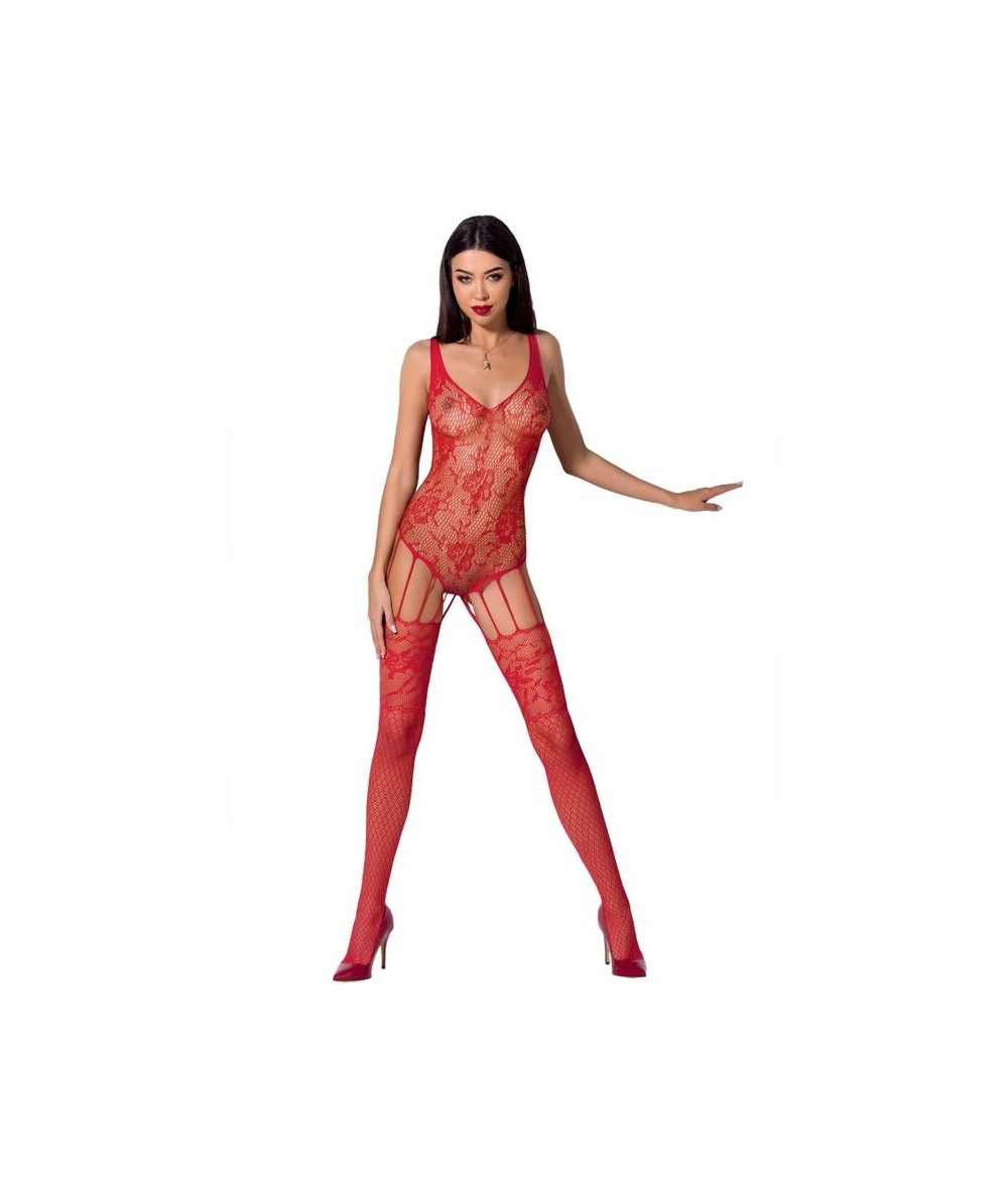 PASSION WOMAN BS074 BODYSTOCKING TALLA UNICA ROJO