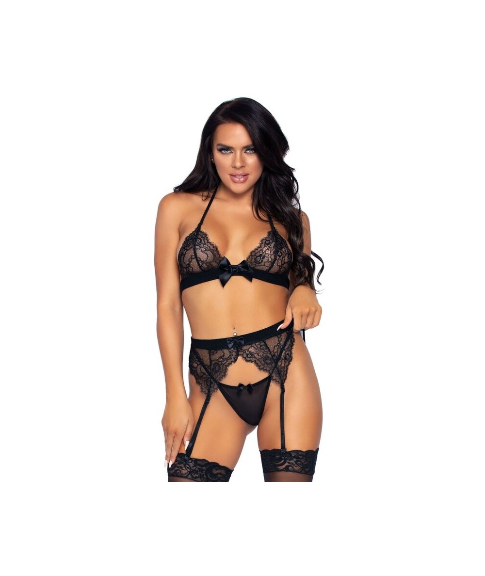 LEG AVENUE SET DE TRES PIEZAS TOP, LIGUERO Y TANGA M